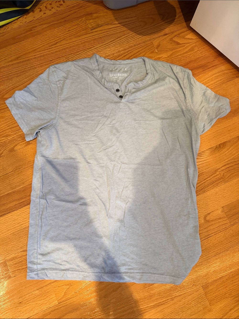 Lucky Brand Men's Pale Blue Short Sleeve Henley